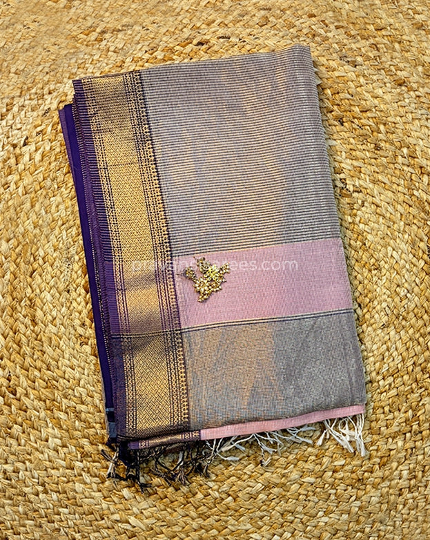 Pure Maheshwari Cotton by Plain Pink Saree